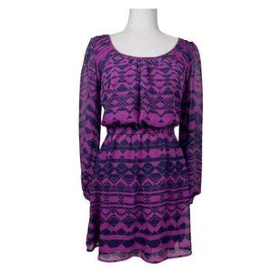 Speechless Purple 3/4 Sleeve Dress Sz M
